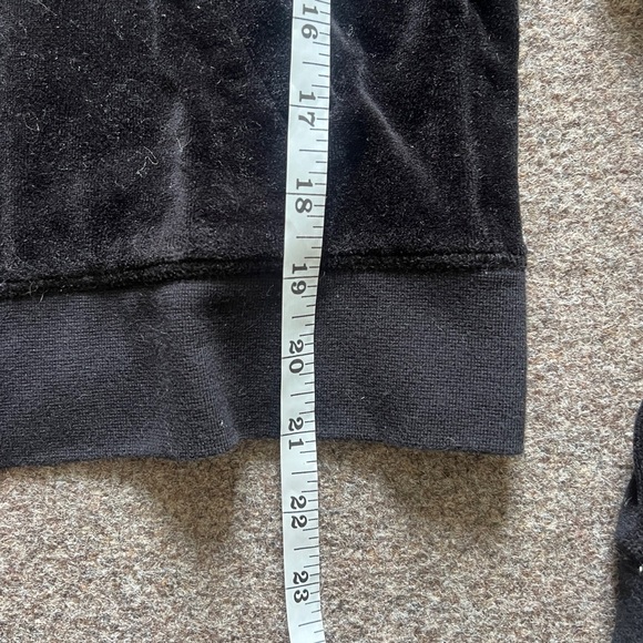 Y2K Juicy Couture Black Velour Zip Up Hooded Sweatshirt Women Size M (Fits XS/S) - Picture 8 of 13